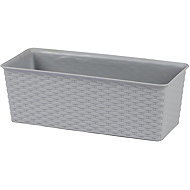 DOCHTMANN Flower pot rattan rectangle 30 × 13,5 × 10,5 cm, grey - Flower Pot