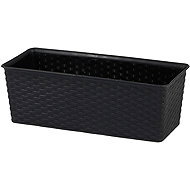 DOCHTMANN Rattan flower pot rectangle 30 × 13,5 × 10,5 cm, black - Flower Pot