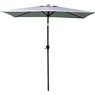 DOCHTMANN Folding rectangular parasol 135 × 230 × 210 cm, light grey - Sun Umbrella
