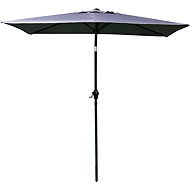 DOCHTMANN Folding rectangular parasol 135 × 230 × 210 cm, anthracite - Sun Umbrella