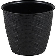 DOCHTMANN Flower pot rattan 30 × 26 cm, black - Flower Pot
