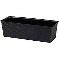 DOCHTMANN Rattan flower pot rectangle 50 × 19 × 14,5 cm, black - Flower Pot