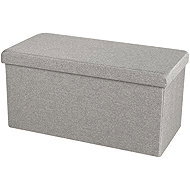 DOCHTMANN Folding stool with storage space grey 76 × 38 × 38 cm - Ottoman