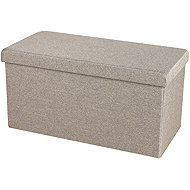 DOCHTMANN Folding stool with storage space brown 76 × 38 × 38 cm - Ottoman