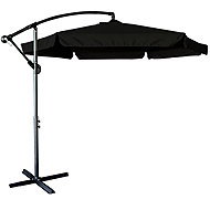 KIK KX3313 Umbrella with side leg 290 cm, black - Sun Umbrella
