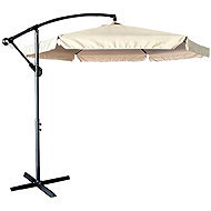 KIK KX3313 Sun umbrella with side leg 290 cm, beige - Sun Umbrella