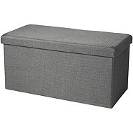 DOCHTMANN Folding stool with storage space dark grey 76 × 38 × 38 cm - Ottoman