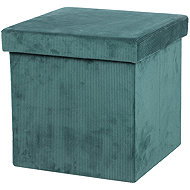 DOCHTMANN Folding stool with storage space petrol 38 × 38 × 38 cm - Ottoman