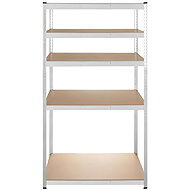 Bigstren 27509 Metal storage rack, 5 shelves, 180 × 100 × 60 cm, silver - Shelving Unit