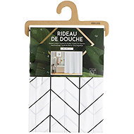 DOCHTMANN Shower curtain PVC 180 × 180 cm, geometric motif - Shower Curtain