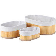 DOCHTMANN Storage basket set 3 pcs, bamboo, oval - Storage Basket