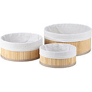 DOCHTMANN Storage basket set 3 pcs, bamboo, round - Storage Basket