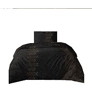 4sleep Cotton satin sheets Stripes, 140 × 200 cm, 70 × 90 cm, black and gold - Bed Linen
