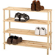 DOCHTMANN Shoe rack with 4 shelves, wooden, 73,5 × 68 × 26 cm - Shoe Rack