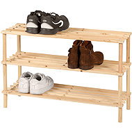 DOCHTMANN Shoe rack with 3 shelves, wooden, 73,5 × 48,5 × 26 cm - Shoe Rack
