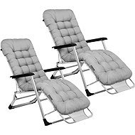 Sofotel 286401 Garden folding deckchair with cushion ChillWell, set of 2, grey - Garden Lounger