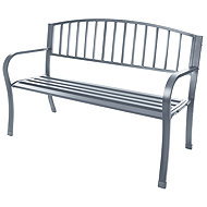 Bauerkraft G-823 Garden bench with backrest, metal, 125 cm, graphite - Garden Bench