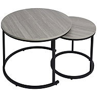 Bauerkraft H-111 Round coffee tables 2in1, light grey - Coffee Table