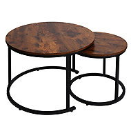 Bauerkraft G-818 Round coffee tables 2in1, antique oak - Coffee Table
