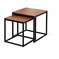 LEAN Toys 26618 Set of square coffee tables 2in1, dark brown - Coffee Table