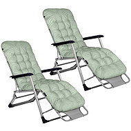 Sofotel 286403 Garden folding deckchair with cushion ChillWell, set of 2, light green - Garden Lounger