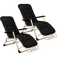 Sofotel 286400 Folding garden lounger with cushion ChillWell, set of 2, black - Garden Lounger