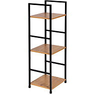 ModernHome CWJ302480L Wooden shelf with metal frame and 3 shelves, 80 × 23,5 × 29 cm - Shelving Unit