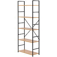 ModernHome CWJ6024144LG Wooden shelf with metal frame and 5 shelves, 144 × 58,5 × 23,5 cm - Shelving Unit