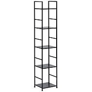 ModernHome CWJ3024144L Wooden shelf with metal frame and 5 shelves, black - Shelving Unit