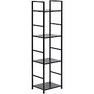 ModernHome CWJ3024112L Wooden shelf with metal frame and 4 shelves, black - Shelving Unit