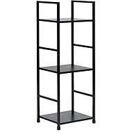 ModernHome CWJ302480L Wooden shelf with metal frame and 3 shelves, black - Shelving Unit