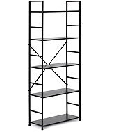 ModernHome CWJ6024144LG Wooden shelf with metal frame and 3 shelves, black - Shelving Unit