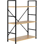 ModernHome CWJ602480LG Wooden shelf with metal frame and 3 shelves - Shelving Unit