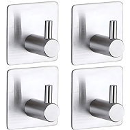 Verk 27547 Self-adhesive hook, metal, silver, 4 pcs - Bathroom Hook