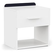 Cheapest furniture Bedside table SOLMEN with drawer, white/blue or apricot - Night Stand