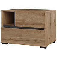 Cheapest furniture Bedside table BONIFACIO 2S, oak wotan/black - Night Stand