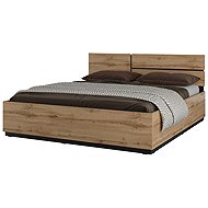 Cheapest furniture Bed BONIFACIO 180 × 200 cm, oak wotan/black - Bed