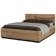 Cheapest furniture Bed BONIFACIO 160 × 200 cm, oak wotan/black - Bed