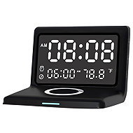 RealG RC-K-1626 Digital alarm clock with mirror, Qi wireless charger 15 W, black - Alarm Clock