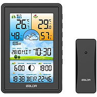 Bauerkraft G-805 Wireless weather station, hygrometer, clock, moon phase, calendar, alarm clock, bla - Weather Station