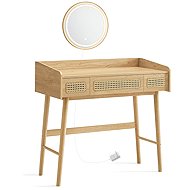 Vasagle SCHMIT Dressing table with mirror natural oak - Dressing Table