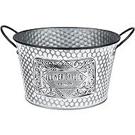 DOCHTMANN Flower Garden flower pot round with handles 22 × 12 cm, metal - Flower Pot