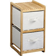 KESPER Bamboo shelf with two storage boxes 29,5 × 33,5 × 57 cm - Shelving Unit