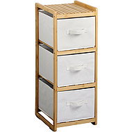 KESPER Bamboo shelf with three storage boxes 29,5 × 33,5 × 87 cm - Shelving Unit