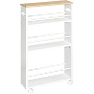 Vasagle Tonari Narrow mobile kitchen shelf 45 cm white/brown - Shelving Unit