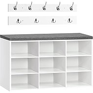 Vasagle Jungo Hallway coat rack with shoe rack and seat 80 cm white/grey - Coat Hanger