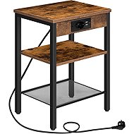 Vasagle Harby Bedside table 38 cm with charging station black/brown - Side Table