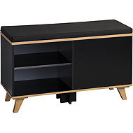 KESPER Modern shoe rack with seat, black 77 × 30 × 48 cm - Shoe Rack
