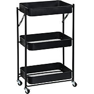 KESPER Mobile metal trolley, foldable, black 40 × 30 × 77 cm - Cart