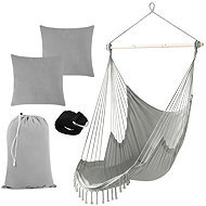 Gardlov 27387 Brazilian hanging rocking chair with cushions 220 × 100 cm, grey - Hanging Chair